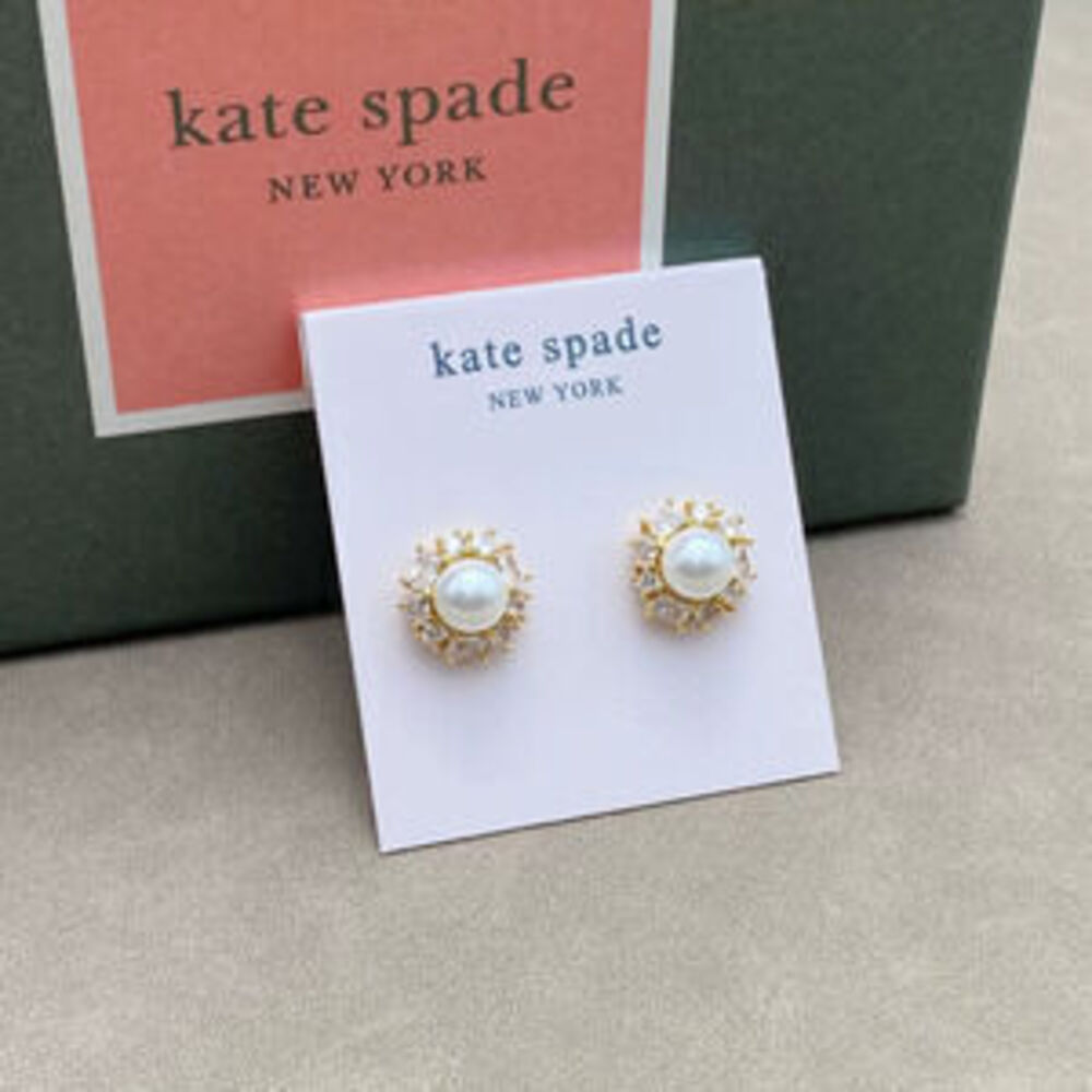 kate spade Natural Freshwater Button Pearl Stud Earrings Vintage